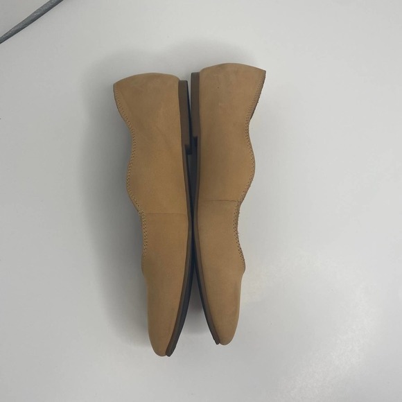 Lucky Brand Women Dellie Beige Brown Ballet Flats Shoes Scallop Sz 7M Comfort - Picture 7 of 11